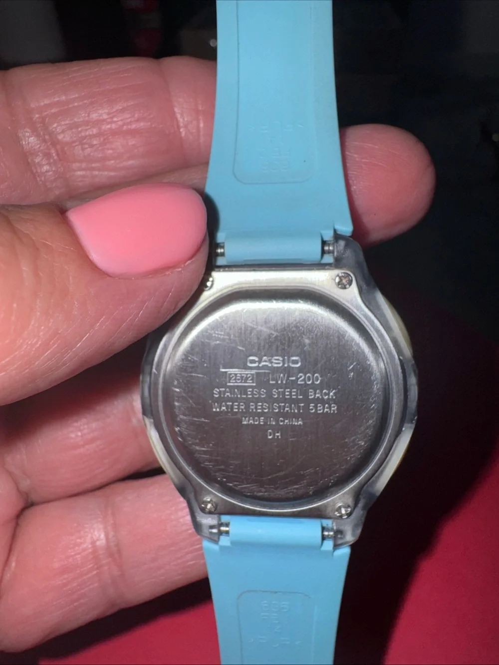 Casio Light Blue Digital Watch with Silver Case